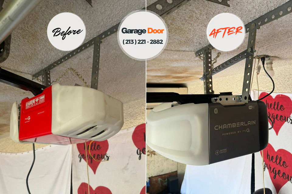 Before and after: garage door opener repair Wentzville, MO